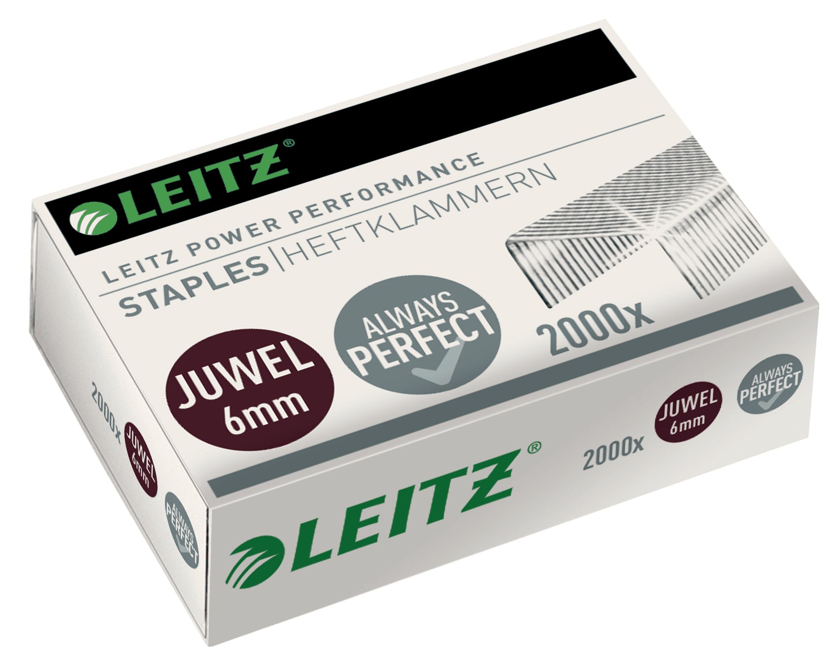 Leitz Heftklammern – Juwel, 6 mm, 30 Blatt, verzinkt – für JUWEL 3000
