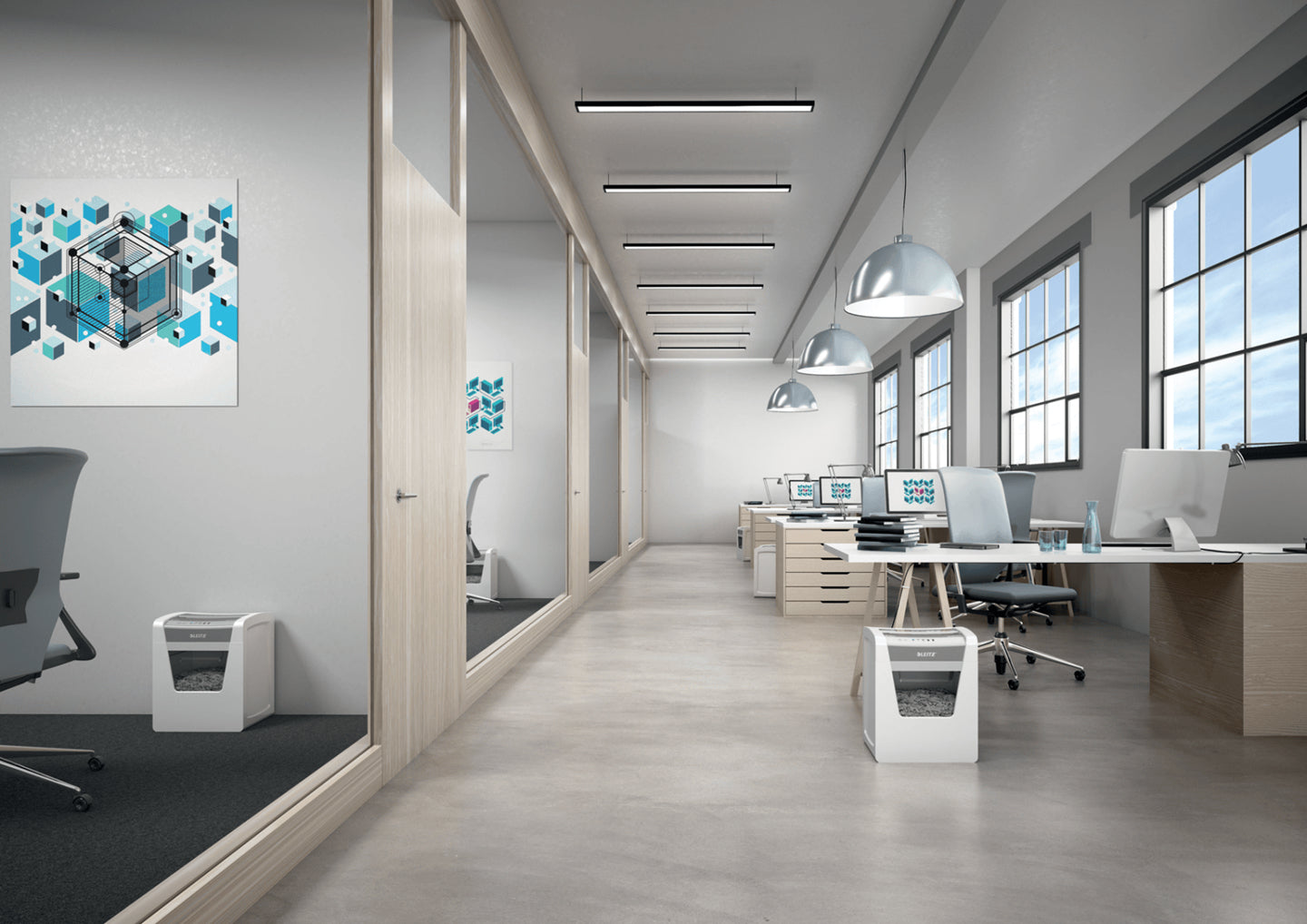 Leitz IQ Office – Aktenvernichter, DIN P-5, Partikelschnitt 2 × 15 mm, 10 Blatt, 23 l