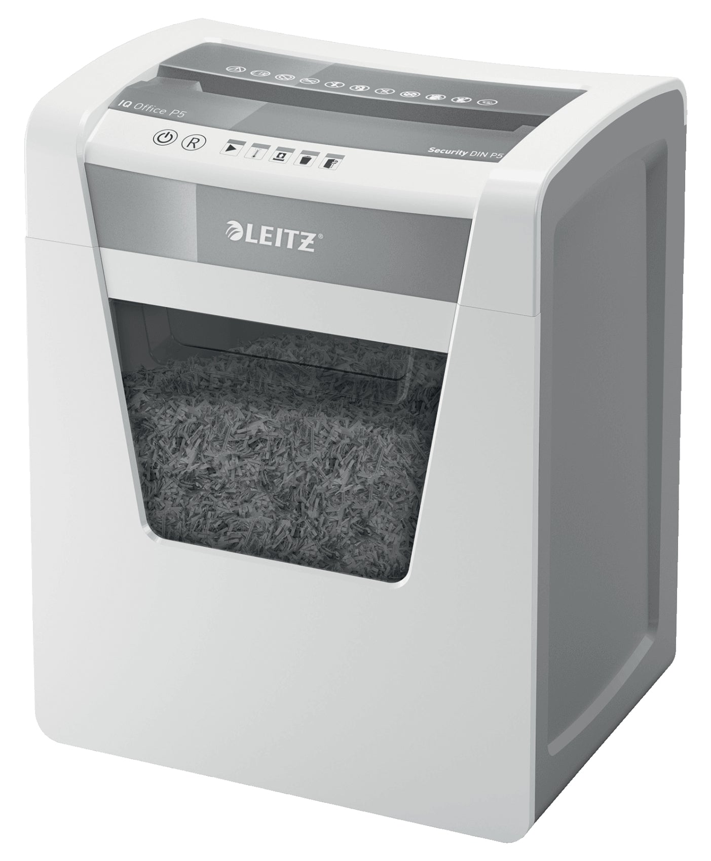 Leitz IQ Office – Aktenvernichter, DIN P-5, Mikroschnitt 2 × 15 mm, 10 Blatt, 23 l, A4