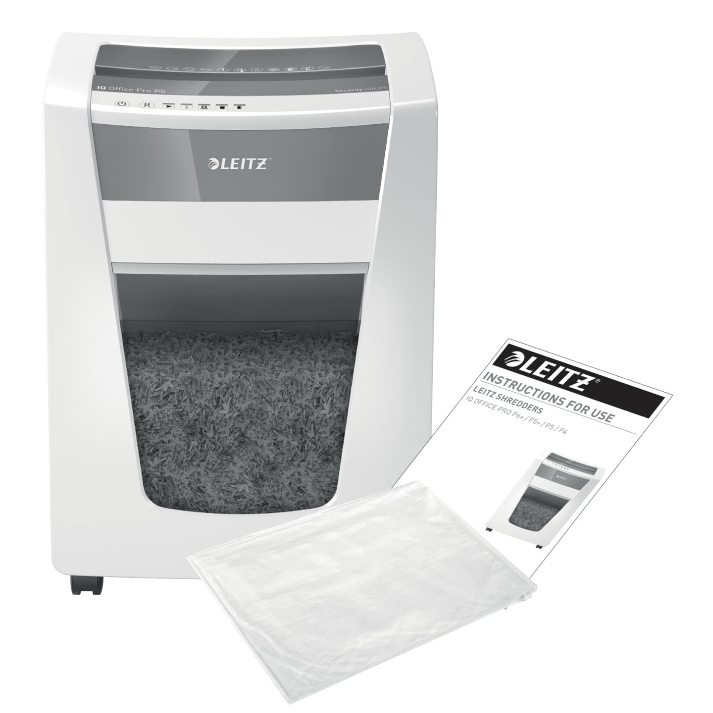 Leitz IQ Office Pro – Aktenvernichter, DIN P-5, Mikroschnitt 2 × 15 mm, 15 Blatt, 30 l