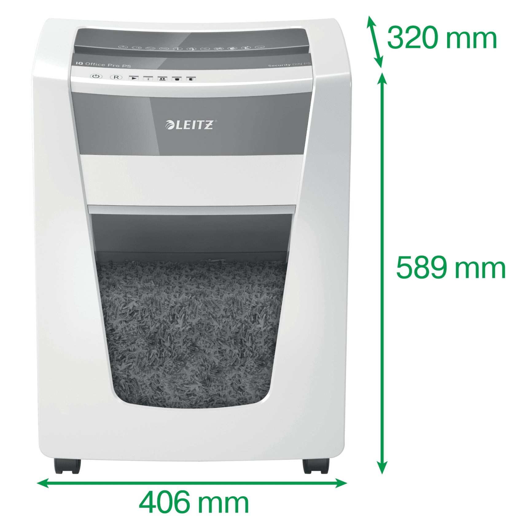 Leitz IQ Office Pro – Aktenvernichter, DIN P-5, Mikroschnitt 2 × 15 mm, 15 Blatt, 30 l