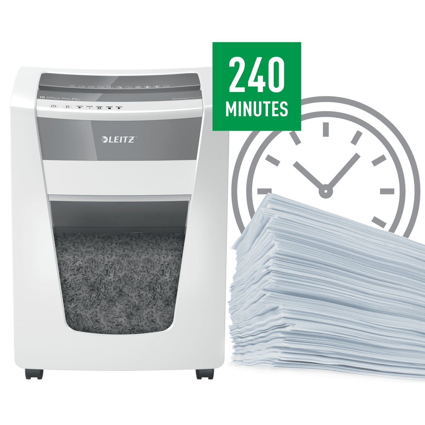 Leitz Aktenvernichter, DIN P-5+, Mikroschnitt 2 × 5 mm, 7 Blatt, 30 l