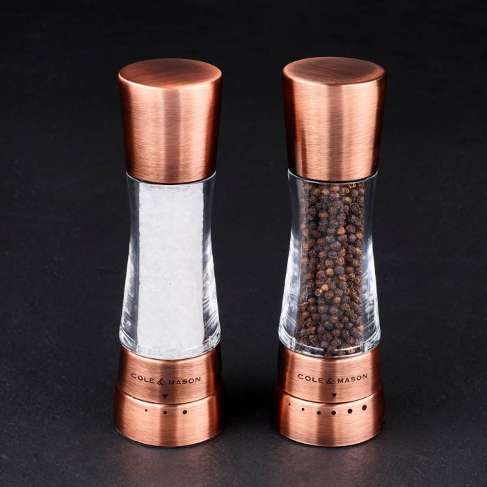 Cole & Mason Salz-/Pfeffermühle 19 cm, Kupfer/Acryl, 2-teilig, Bronze/Transparent