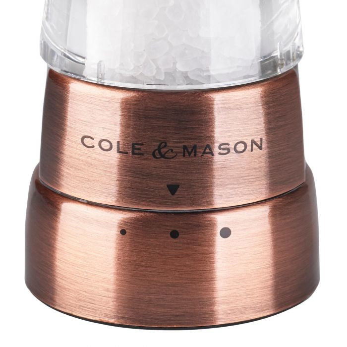 Cole & Mason Salz-/Pfeffermühle 19 cm, Kupfer/Acryl, 2-teilig, Bronze/Transparent