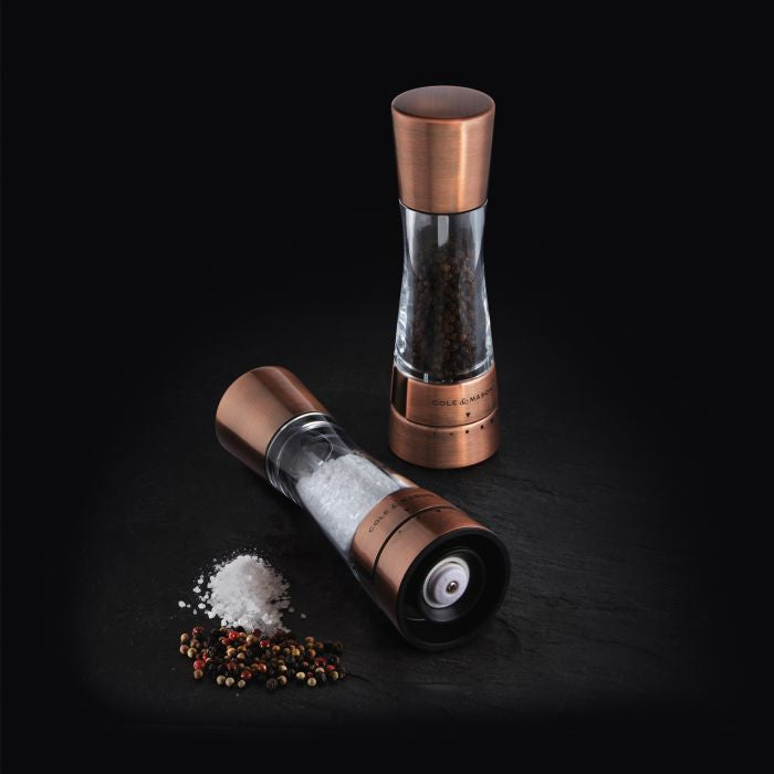 Cole & Mason Salz-/Pfeffermühle 19 cm, Kupfer/Acryl, 2-teilig, Bronze/Transparent