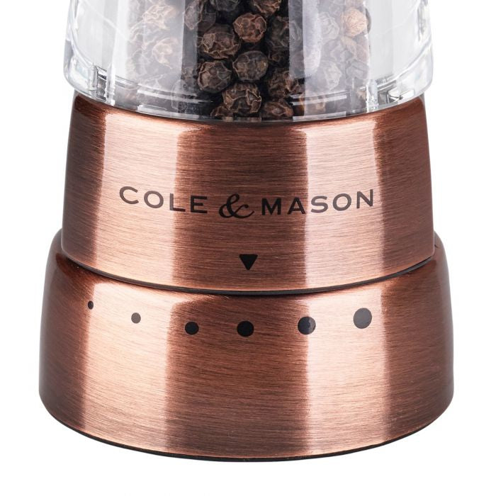 Cole & Mason Salz-/Pfeffermühle 19 cm, Kupfer/Acryl, 2-teilig, Bronze/Transparent