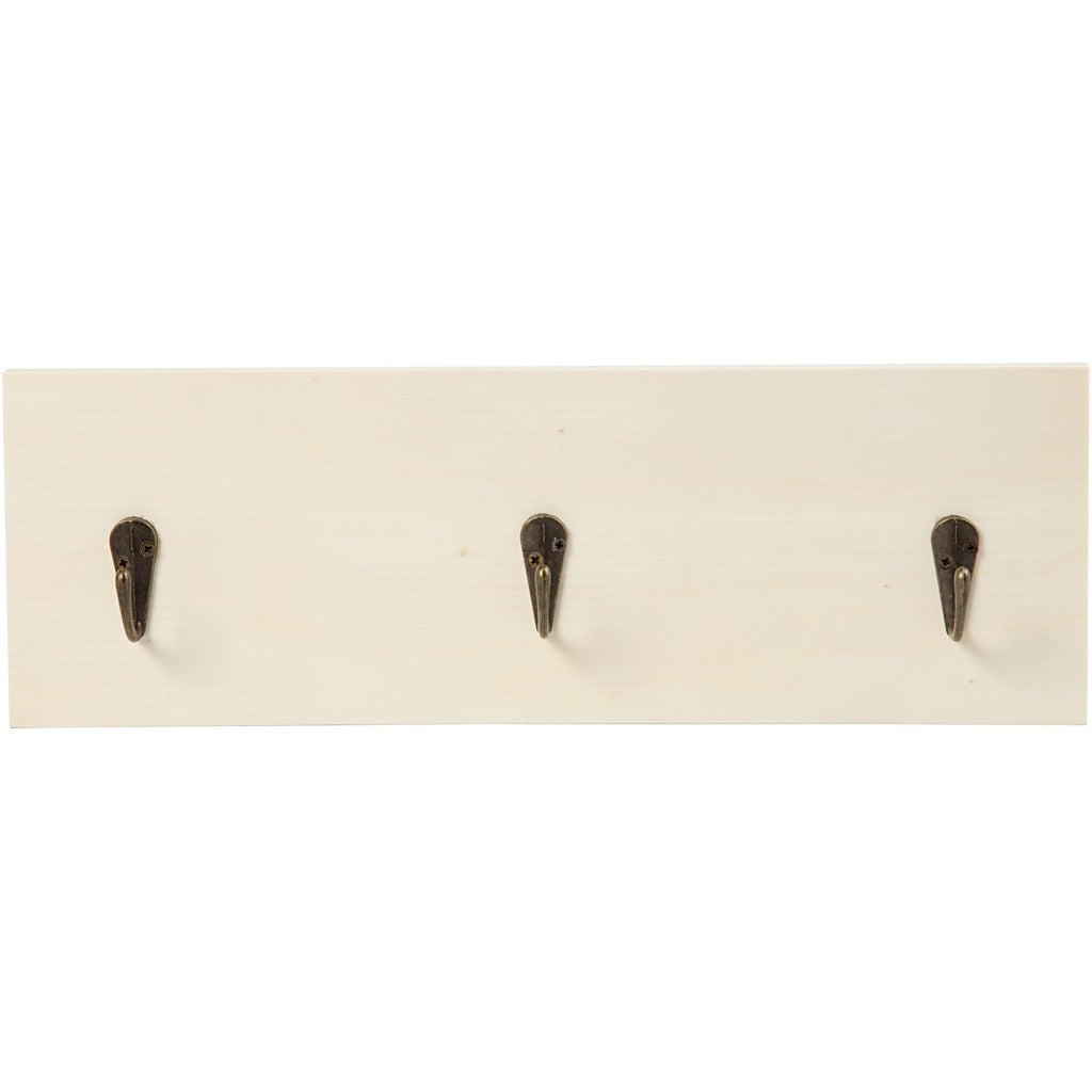 Creativ Company Wandgarderobe 3 Haken – Holz – natur – 300 × 100 × 12 mm