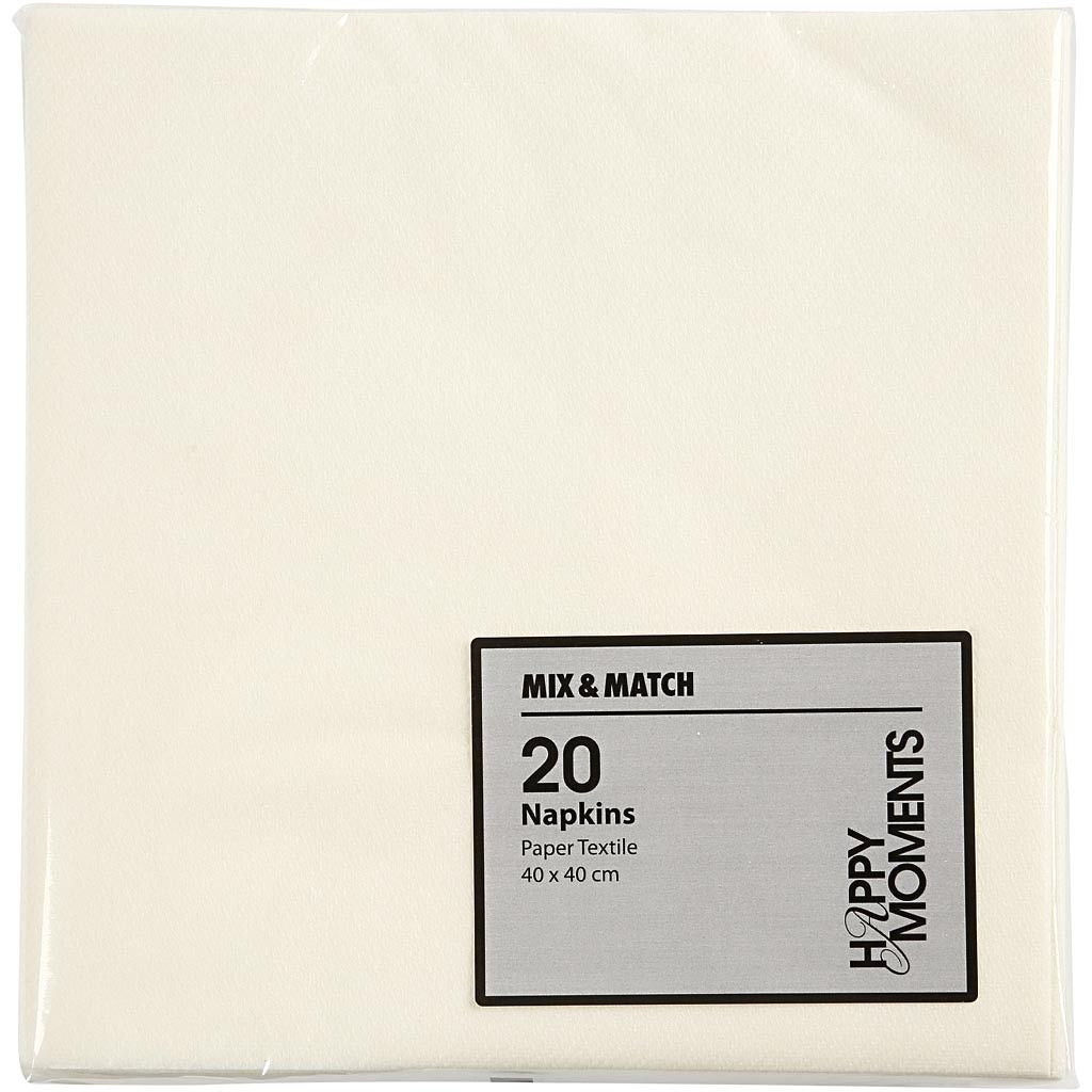 Creativ Company Servietten, 40 × 40 cm, creme – 20 Stk.