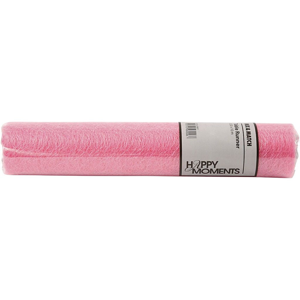 Creativ Company Tischläufer auf Rolle – 30 cm×10 m, Polyester, Rosa