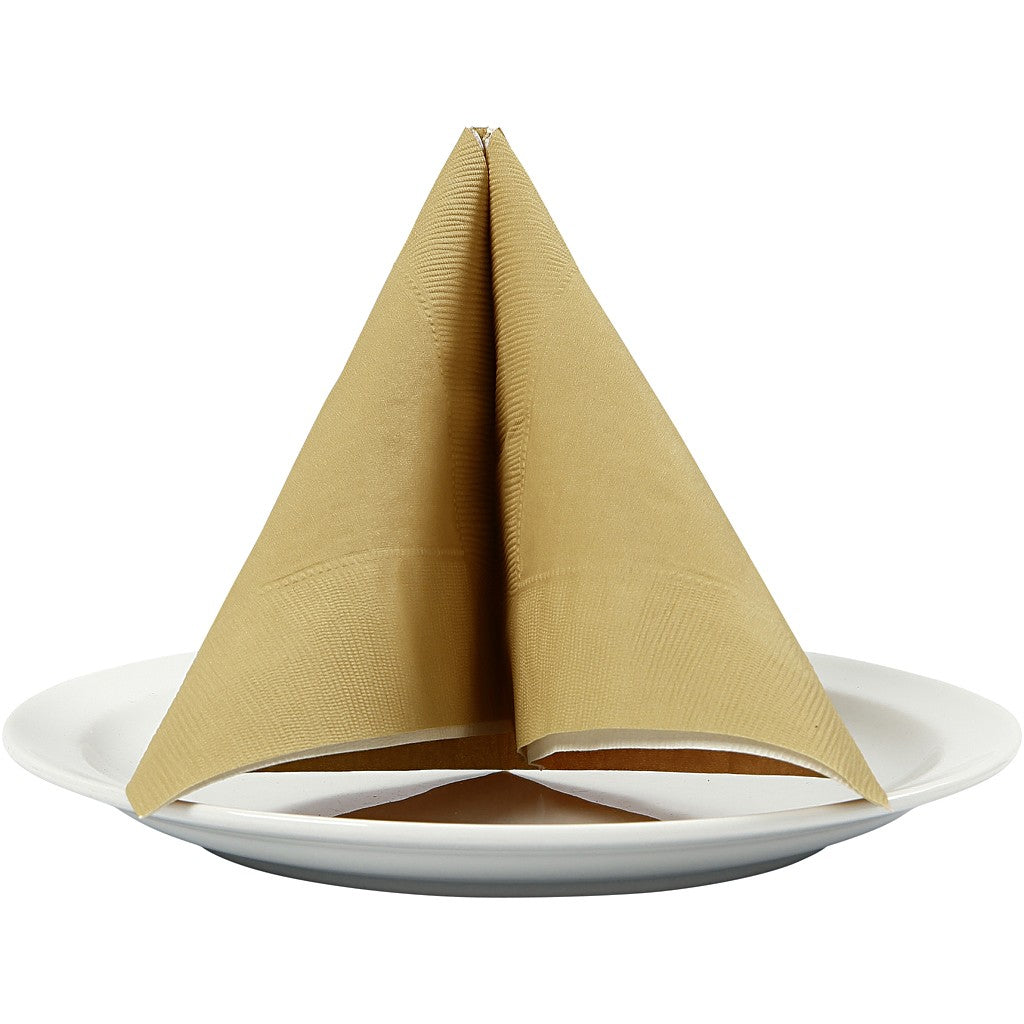Creativ Company Servietten gold – 40 × 40 cm, 1-lagig – 20 Stück