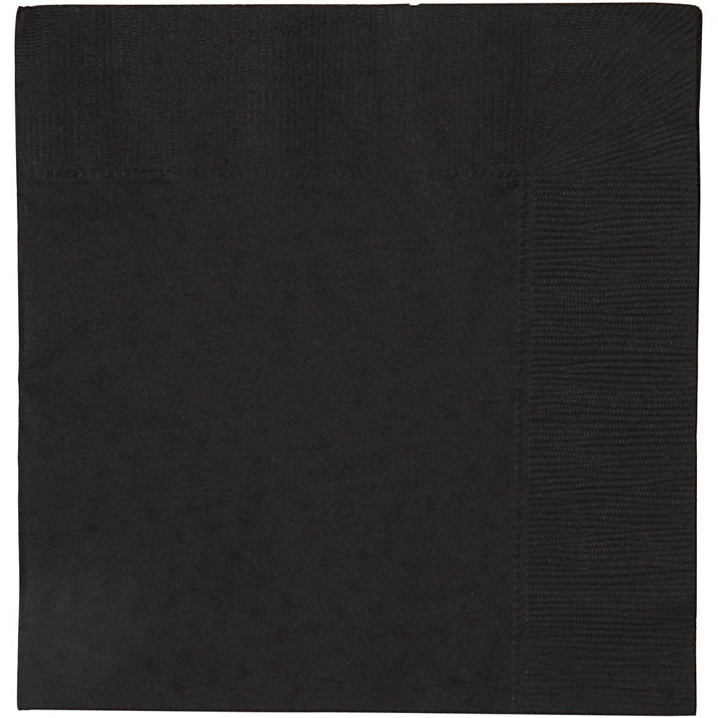 Creativ Company Servietten – schwarz – 33 × 33 cm, 3-lagig – 20 Stück
