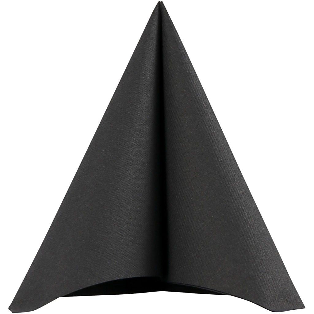 Creativ Company Servietten – schwarz – 40 × 40 cm, einlagig – 20 Stück