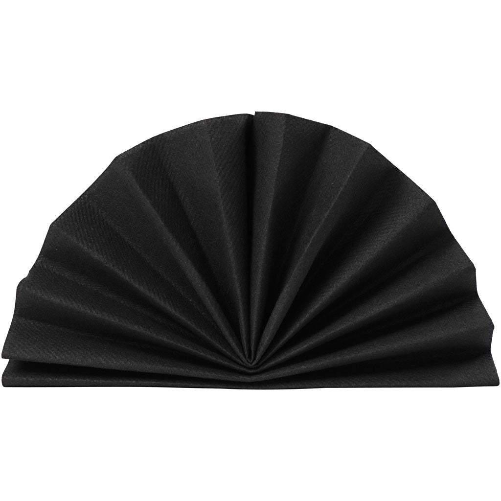 Creativ Company Servietten – schwarz – 40 × 40 cm, einlagig – 20 Stück