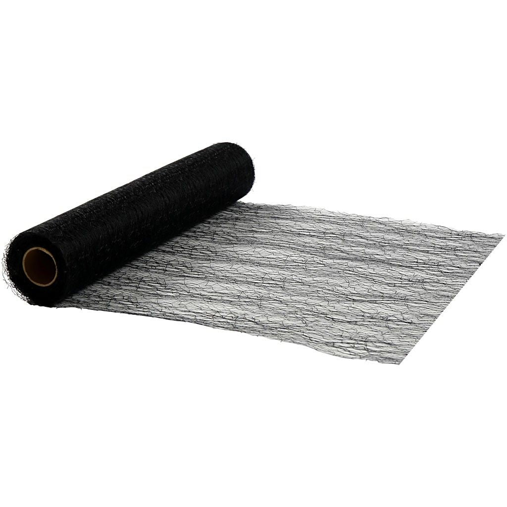 Creativ Company Tischläufer – Polyester, schwarz, 30 cm × 10 m