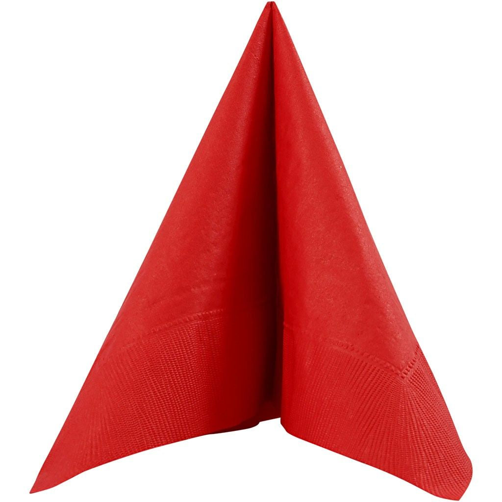 Creativ Company Servietten – rot – 33 × 33 cm, 3-lagig – 20 Stück