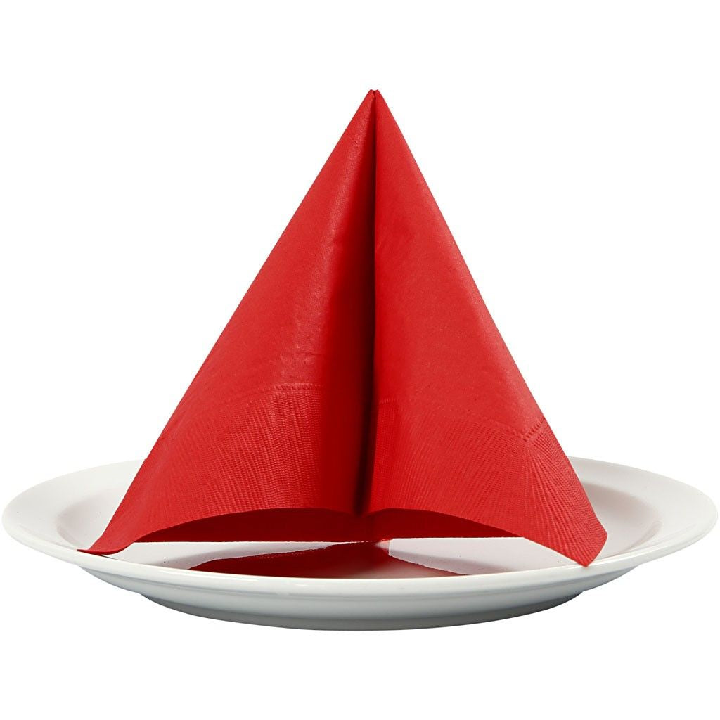 Creativ Company Servietten – rot – 33 × 33 cm, 3-lagig – 20 Stück