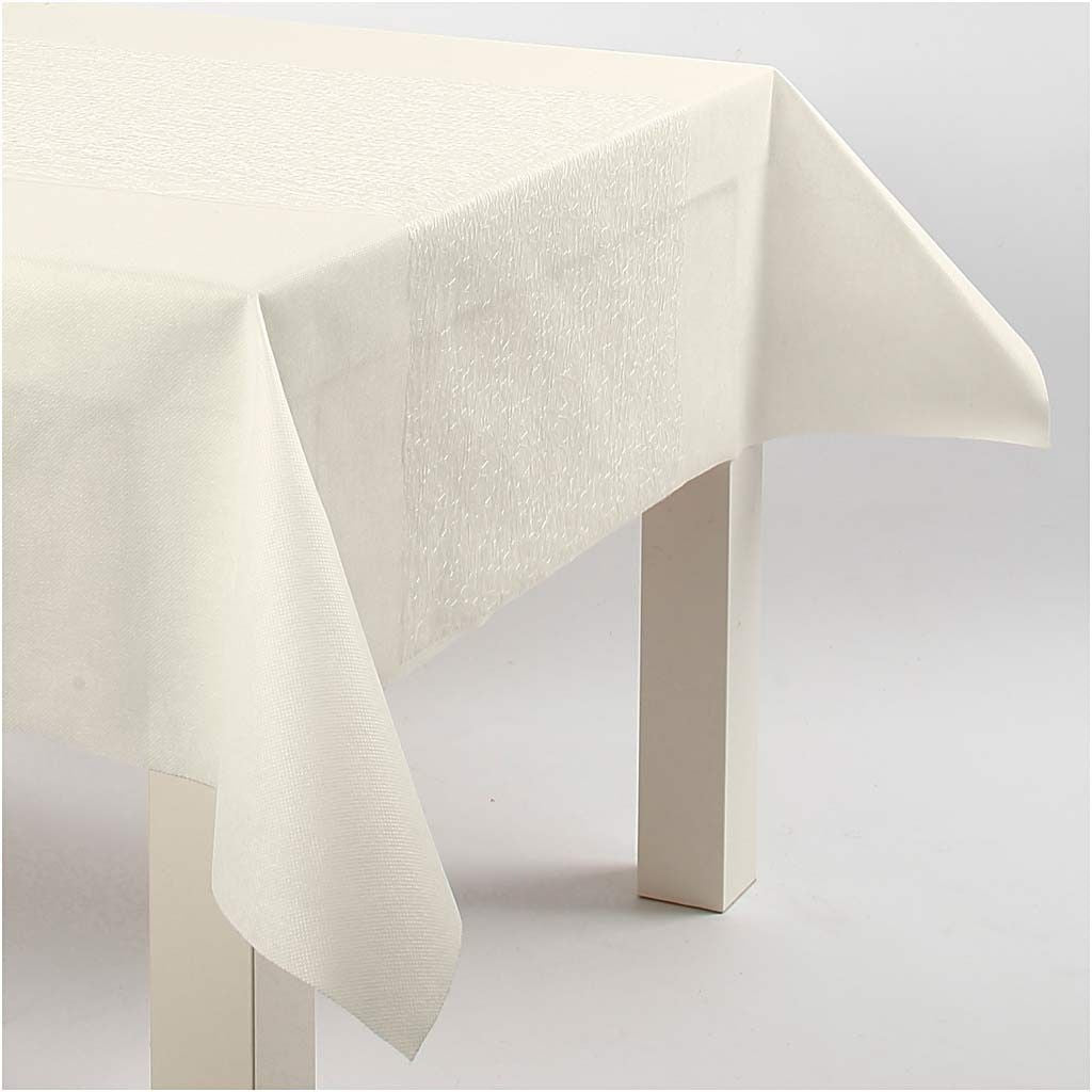Creativ Company Tischläufer auf Rolle – 30 cm×10 m, Polyester, Creme