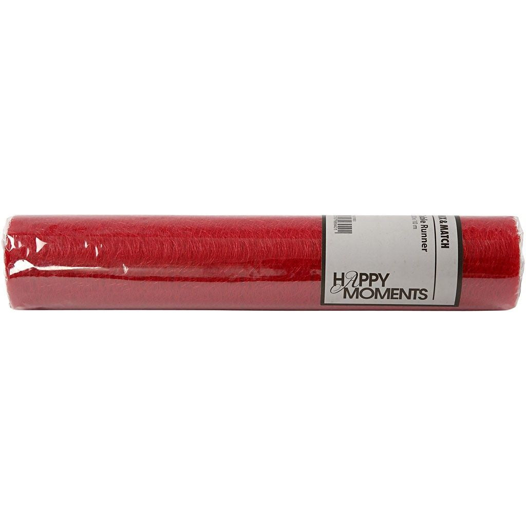 Creativ Company Tischläufer auf Rolle – 30 cm×10 m, Polyester, Rot