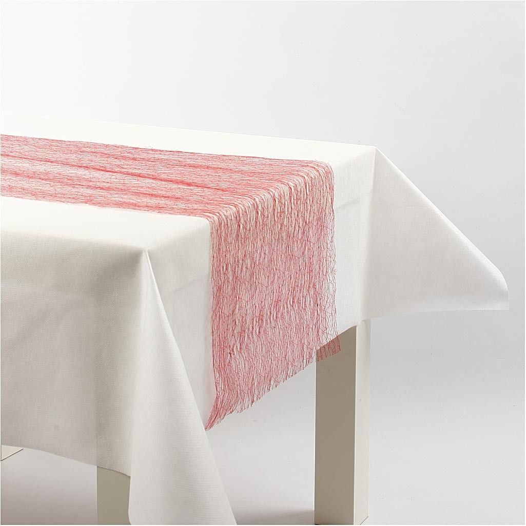Creativ Company Tischläufer auf Rolle – 30 cm×10 m, Polyester, Rot