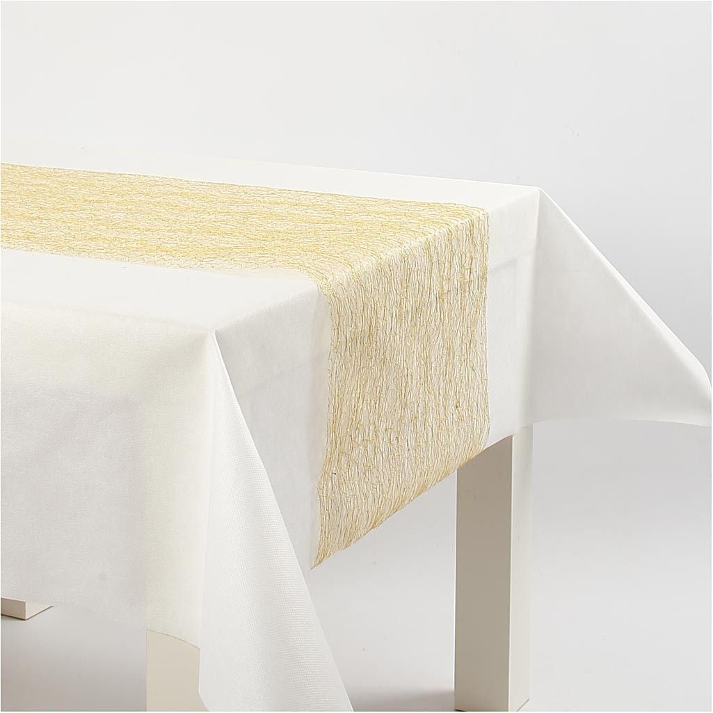 Creativ Company Tischläufer auf Rolle – 30 cm×10 m, Polyester, Gold