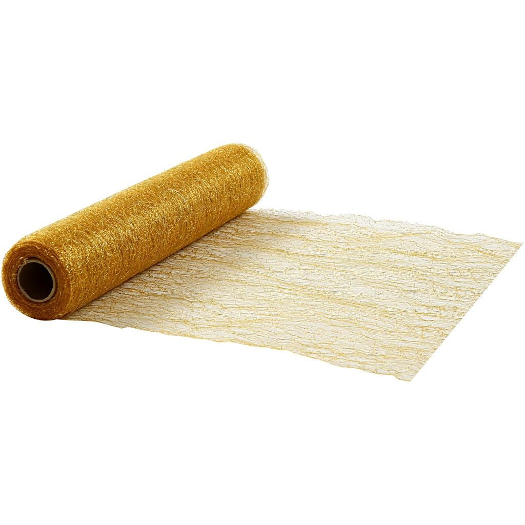 Creativ Company Tischläufer auf Rolle – 30 cm×10 m, Polyester, Gold