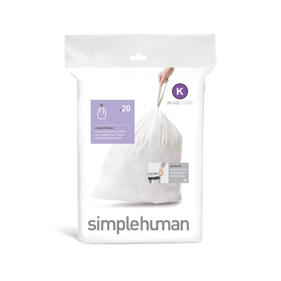 simplehuman Müllbeutel – 35 l, Weiss