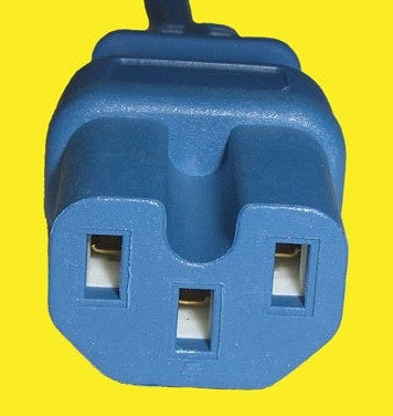 Diggelmann Netzkabel, IEC C14 auf IEC C15, angespritzt, 10 A, 5 m, Blau