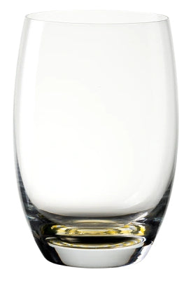 Lunasol Trinkglas – 460 ml, Ø 8,3 cm, H 12,2 cm, Kristallglas, Transparent/Gelb, spülmaschinenfest