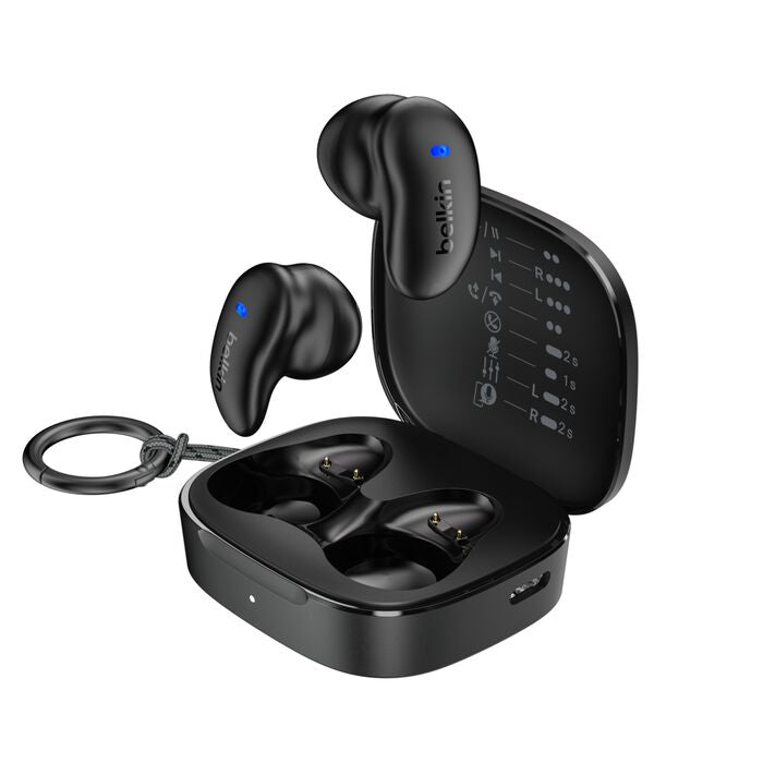 Belkin SoundForm Anywhere – True Wireless In-Ear Kopfhörer – Bluetooth, ANC, USB-C – Schwarz – bis 26 h