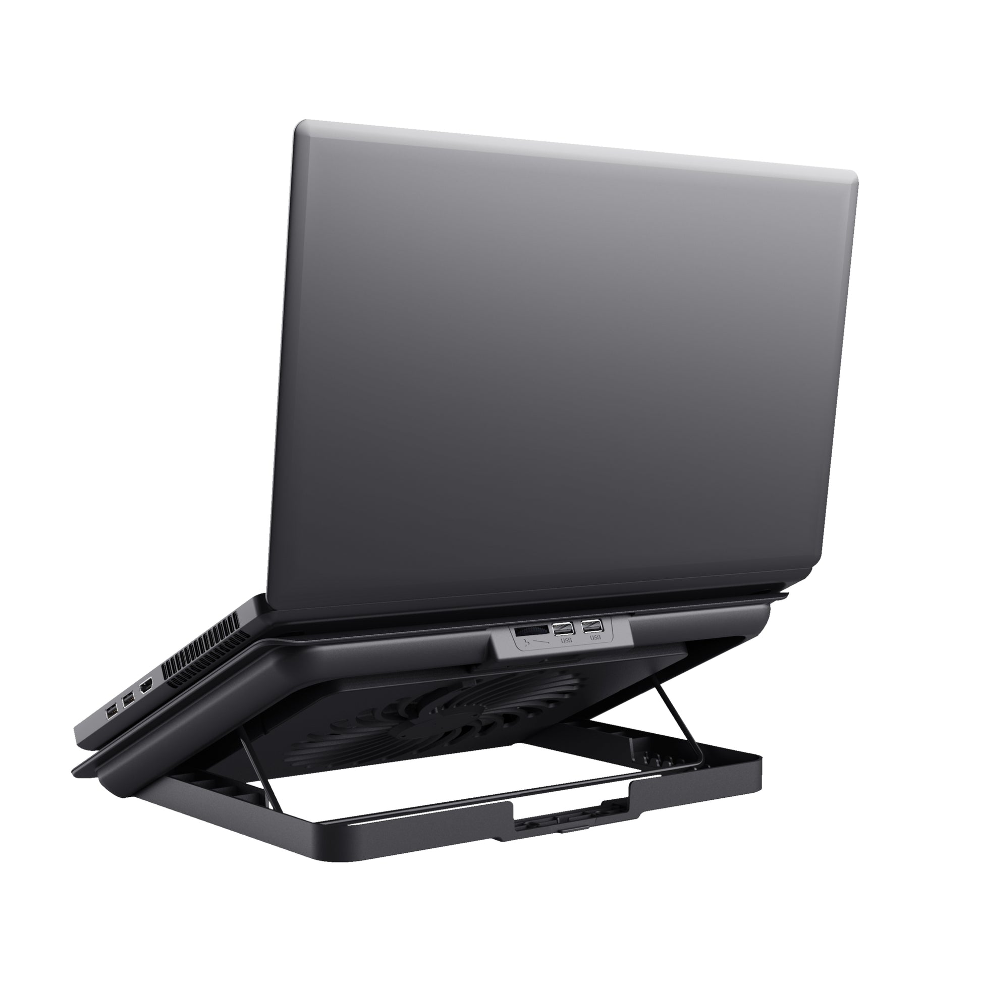 Trust Laptop-Ständer – für Notebooks bis 16" – höhenverstellbar, 1 Lüfter (180 mm, 35 dB) – Grau