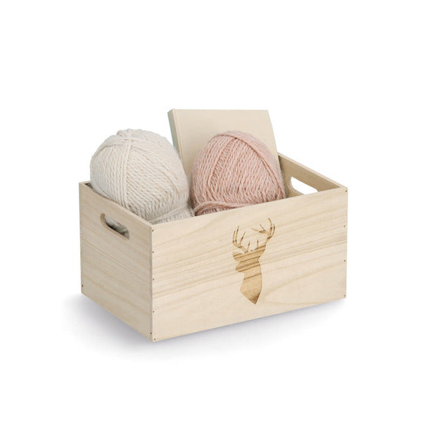 Zeller Present Aufbewahrungsbox – Holz – Natur – mit Griff – 300 × 160 × 200 mm