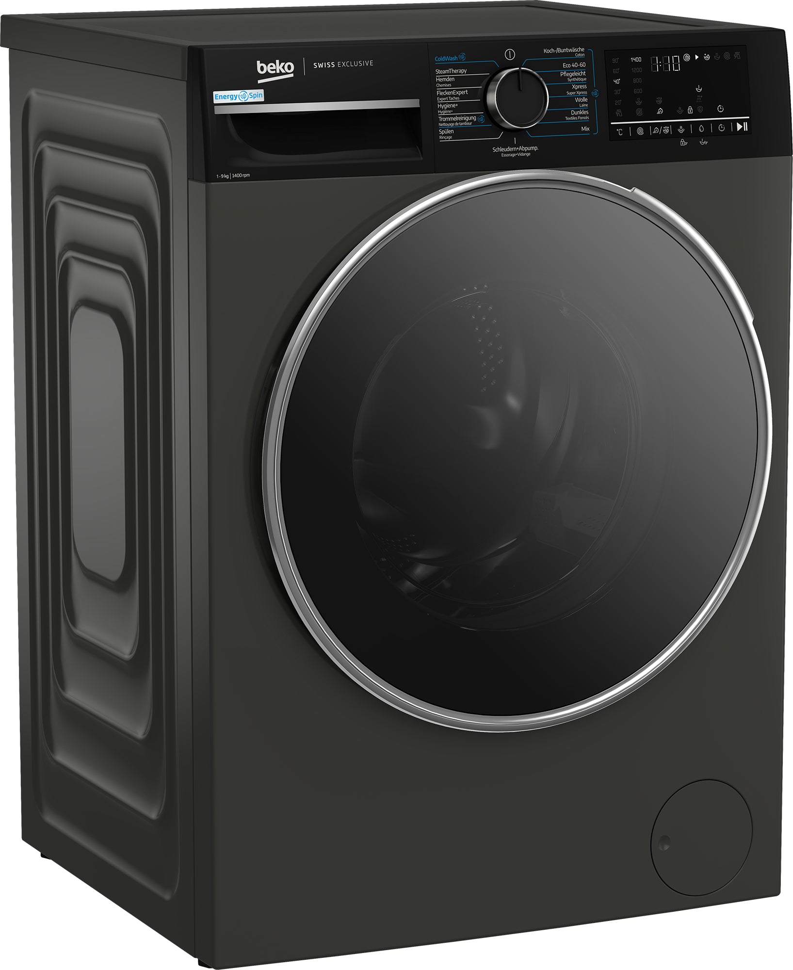 Beko Waschmaschine WM529 – 9 kg, Energieeffizienzklasse A, 1400 U/min, Invertermotor – Grau