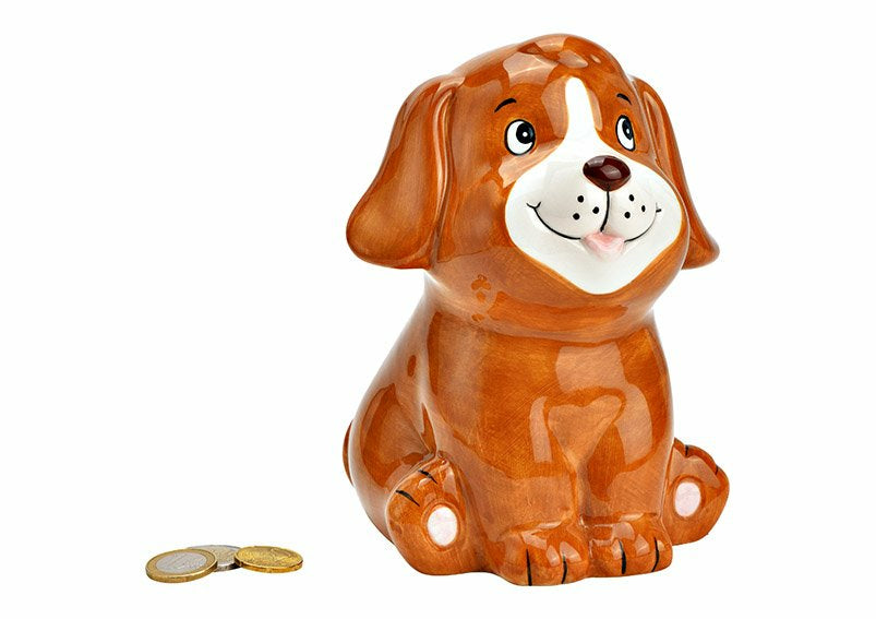 G. Wurm Spardose Hund – Keramik, Braun – 12 × 12 × 17 cm