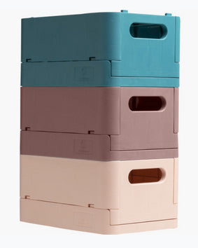 Exacompta Aufbewahrungsbox B 375 × H 163 × T 275 mm – für A4+, zusammenklappbar, mit Tragegriff, blau