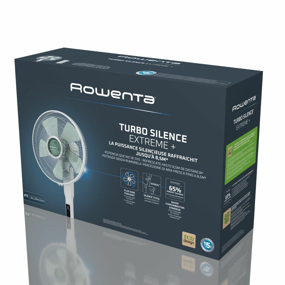 Rowenta Turbo Silence Extreme+ Standventilator VU5890 – 40 cm, 16 Stufen, oszillierend, Timer, 34 W, 58 dB(A)