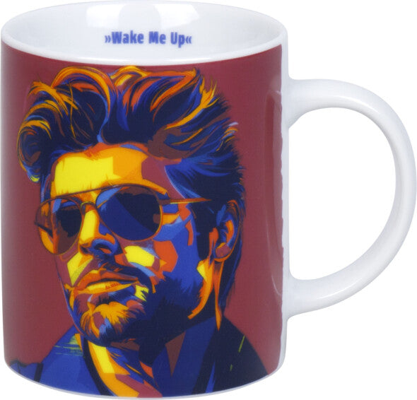 Könitz Porzellan Kaffeebecher George Michael – 300 ml, Ø 8,1 cm, Porzellan, spülmaschinenfest