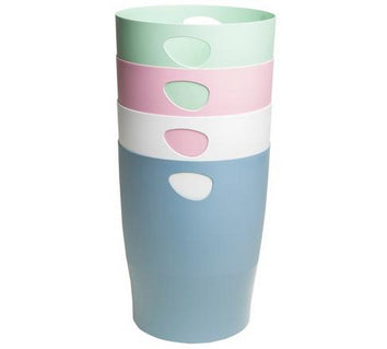 Exacompta Papierkorb ECOBIN AutentiK – 15 l – Recycling-Kunststoff, rund – Blaugrau