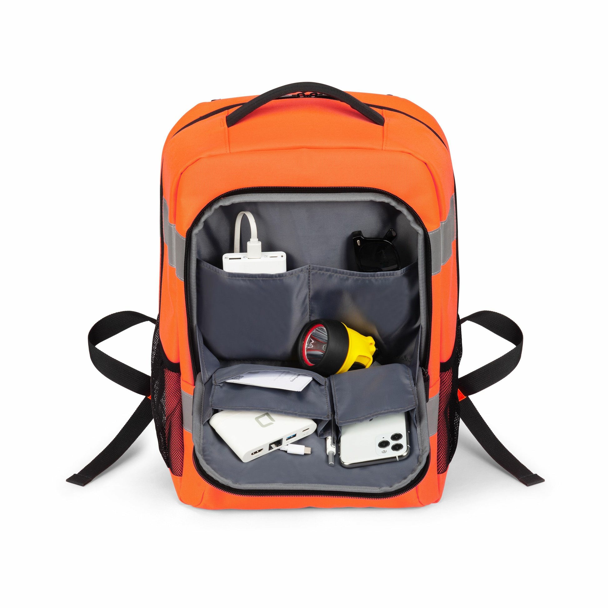 DICOTA P20471-18 – Notebook-Rucksack – für 16" Notebook, 24 l, rPET, schwarz/grau/orange