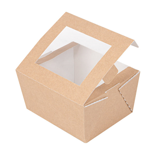 Garcia de Pou Weita Take-away-Box Papier, 780 ml – 122 × 90 × 64 mm – braun/weiss – FSC – 50 Stk.