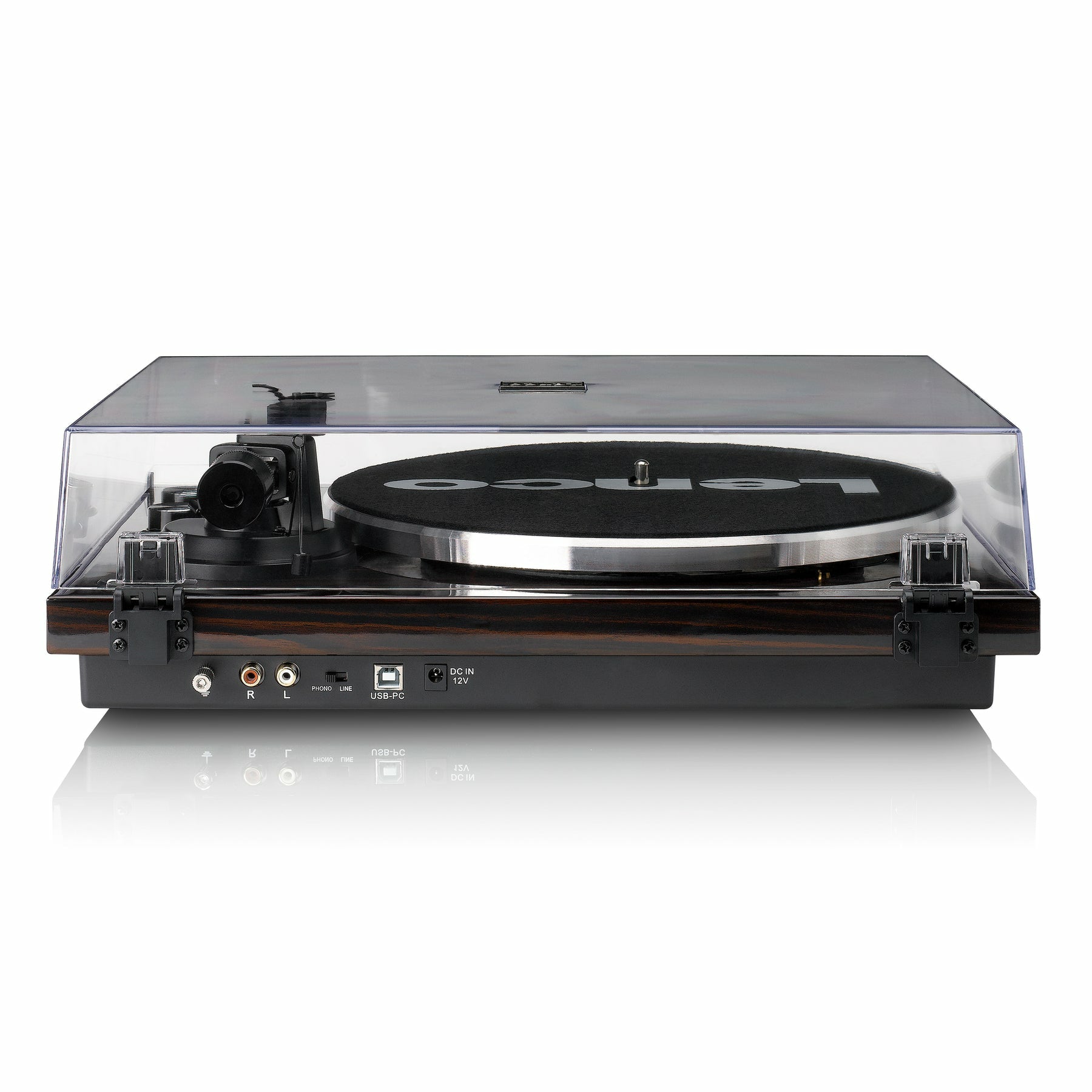 Lenco LBT-345WA – Plattenspieler (Riemenantrieb, manuell), Bluetooth, 33⅓/45 U/min – Walnuss
