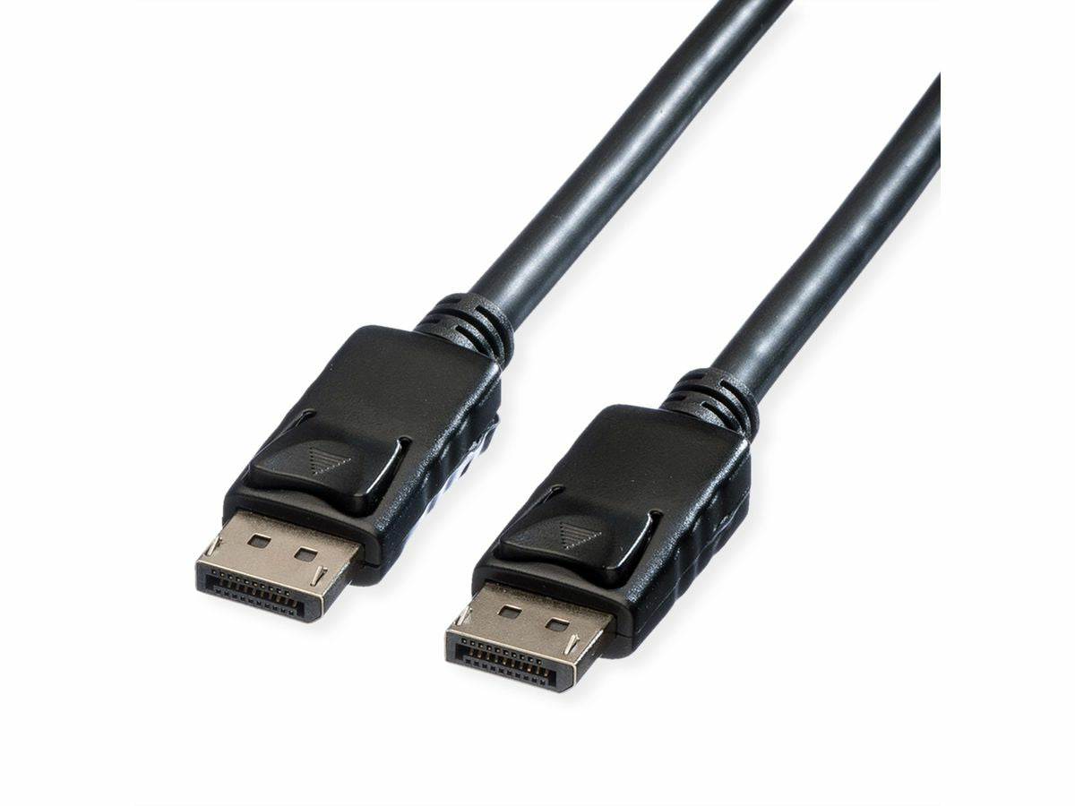 ROLINE DisplayPort Kabel DP 1.2 4K 60 Hz – 10 m – verriegelbar – für Geräte mit DisplayPort-Anschluss