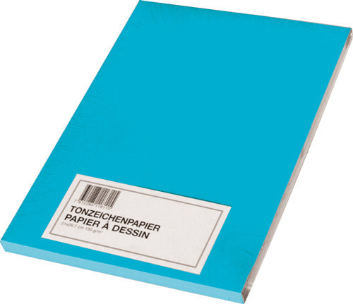 Papyrus Tonzeichenpapier – A3, 130 g/m², blau, matt, 100 Blatt
