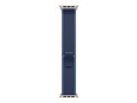 Apple Trail Loop Natural Titanium Finish – Armband – für Apple Watch 49 mm, Blau, S/M, Recyceltes Polyester