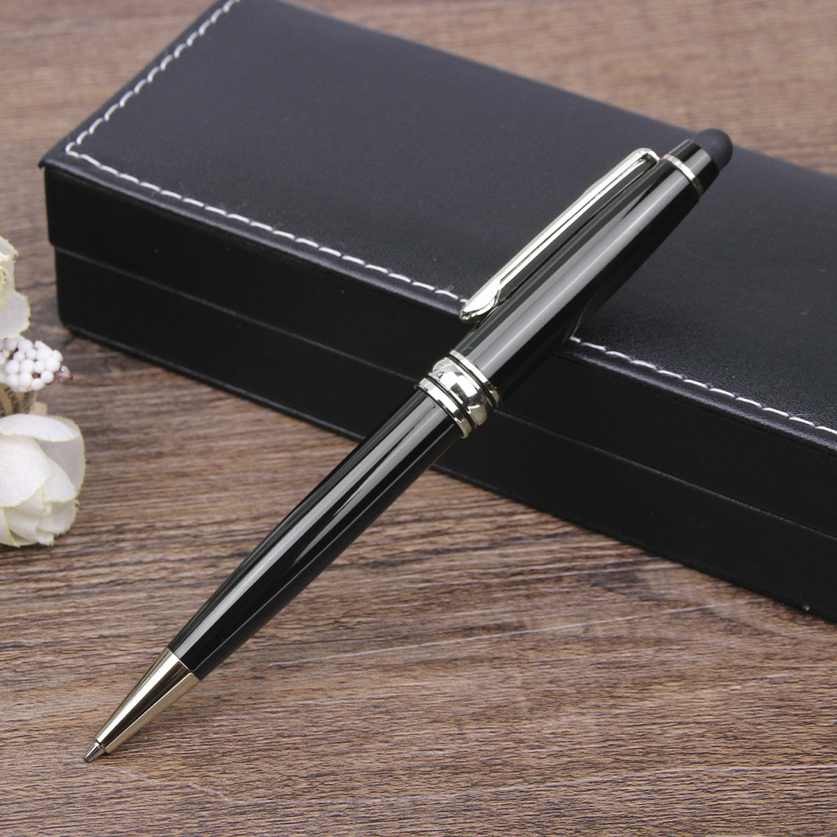 4smarts Eingabestift für Smartphone und Tablet – 2-in-1, mit Clip – Silber