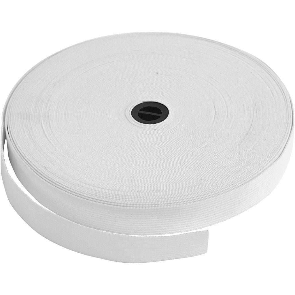 Creativ Company Elastikband 20 mm × 25 m – Weiss, 1 Stück