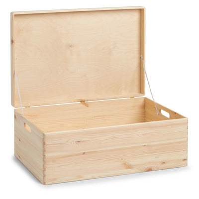 Zeller Present Aufbewahrungsbox (mit Deckel) – Holz (Kiefer) – Beige – mit Griff – 600 × 240 × 400 mm