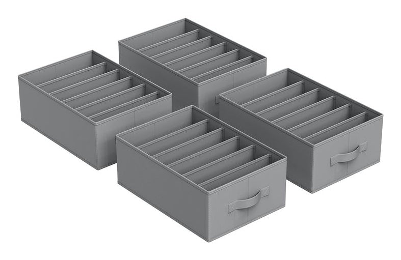 Songmics Aufbewahrungsbox 4er Set – Textil – Grau – 300 × 170 × 420 mm
