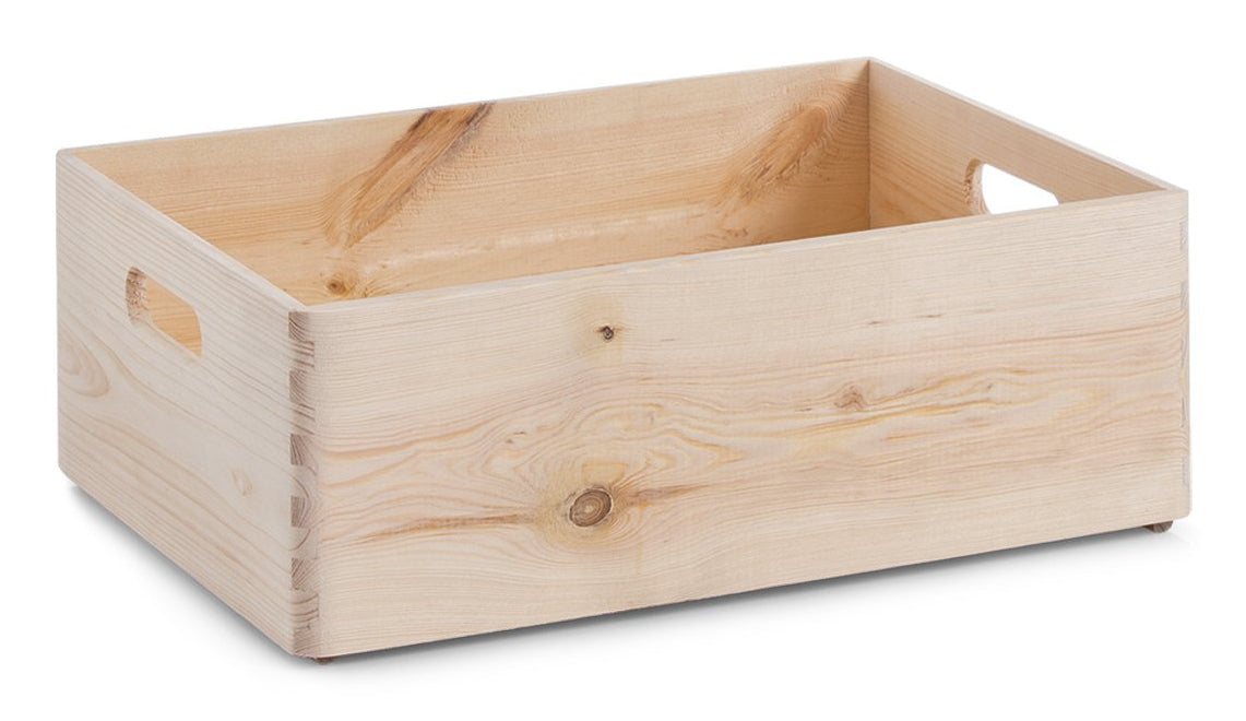Zeller Present Aufbewahrungsbox – Kiefernholz – Braun – stapelbar, mit Griff – 397 × 143 × 300 mm