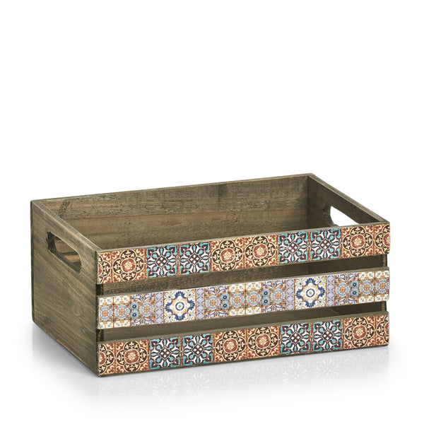 Zeller Present Aufbewahrungsbox – Holz (Tanne) – Mehrfarbig – mit Griff – 320 × 135 × 220 mm