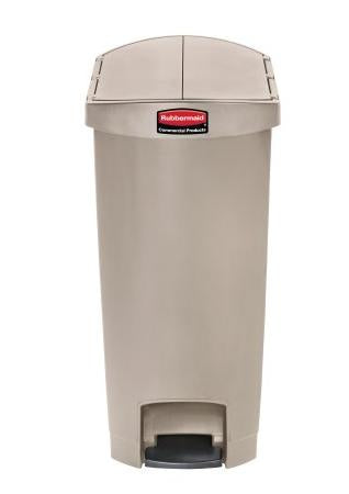 Rubbermaid Slim Jim Treteimer – 50 l – Kunststoff, rechteckig – beige – mit Müllsackhalterung
